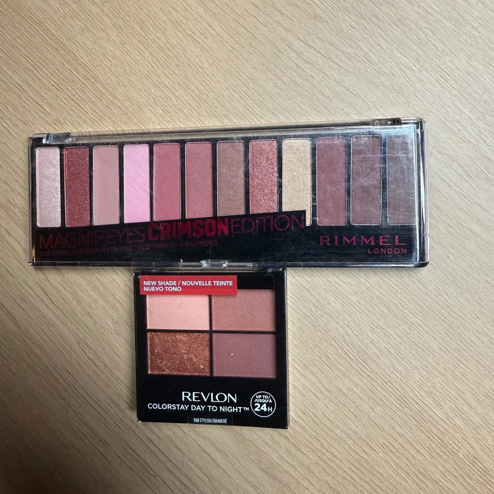 Rimmel Magnif'Eyes Crimson Edition & Revlon ColorStay Eyeshadow Palette Bundle